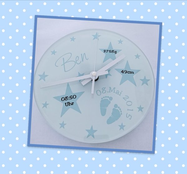 Uhr mit Namen personalisiert Geschenk Geburt Taufe Enkelkind