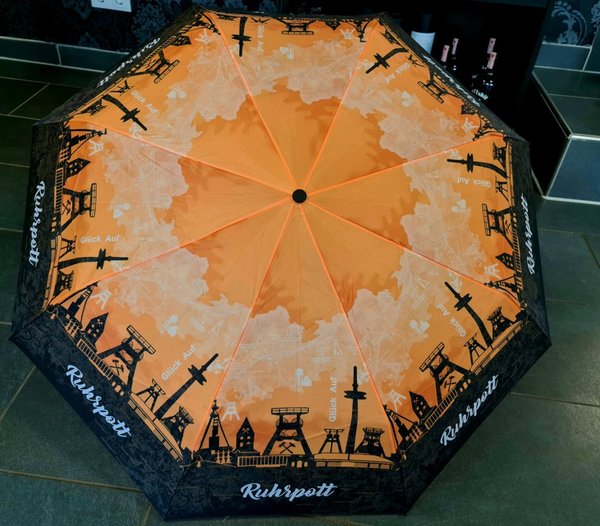 Regenschirm Ruhrpott Orange/Schwarz